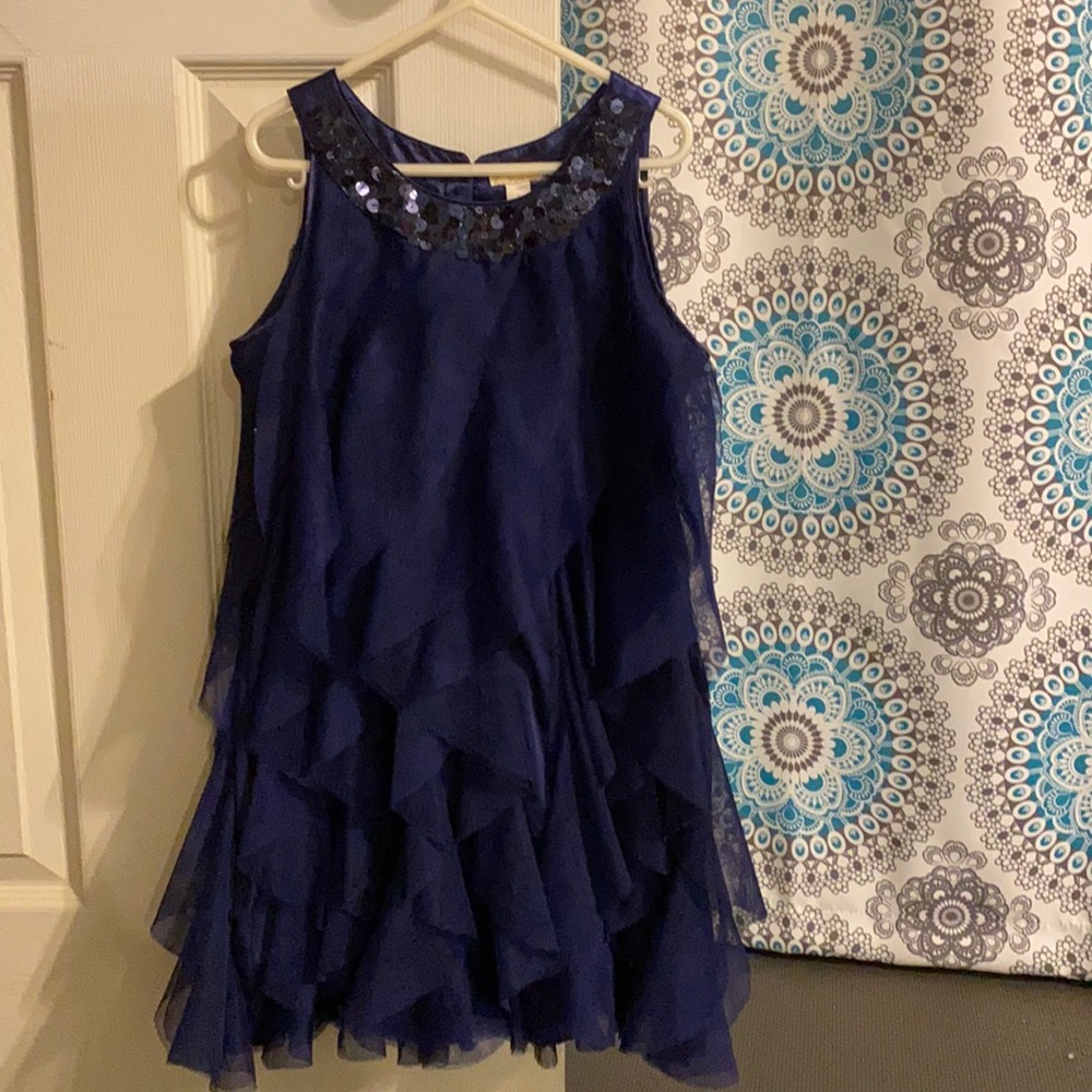Navy girls ruffle dress!